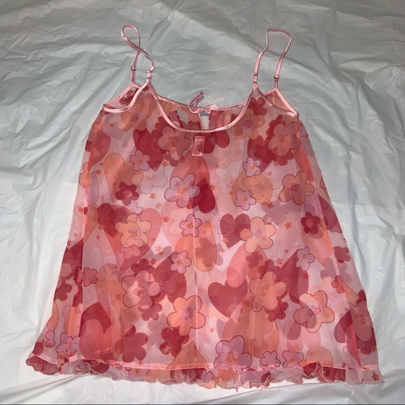 VINTAGE 2000s LA SENZA CHEMISE LINGERIE HEARTS AND FLOWERS 🌸 ❤️ - Picture 2 of 3